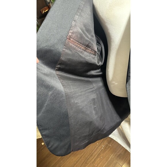 Brooks Brothers Vintage 50s Tuxedo Wool Silk Black Jacket Blazer 46 Reg USA - Picture 2 of 5